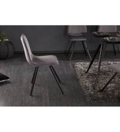 Krzesło Amsterdam ciemnoszare aksamit*Invicta Interior Best