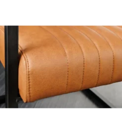 Krzesło BIG ASTON skórzane brązowe czarne nogi*Invicta Interior Discount