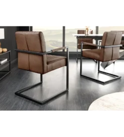 Krzesło BIG ASTON skórzane ciemnobrązowe*Invicta Interior Outlet