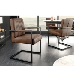 Krzesło BIG ASTON skórzane ciemnobrązowe*Invicta Interior Outlet