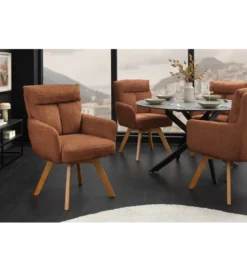Krzesło BIG GEORGE chenille brązowy*Invicta Interior New