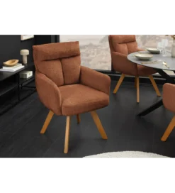 Krzesło BIG GEORGE chenille brązowy*Invicta Interior New