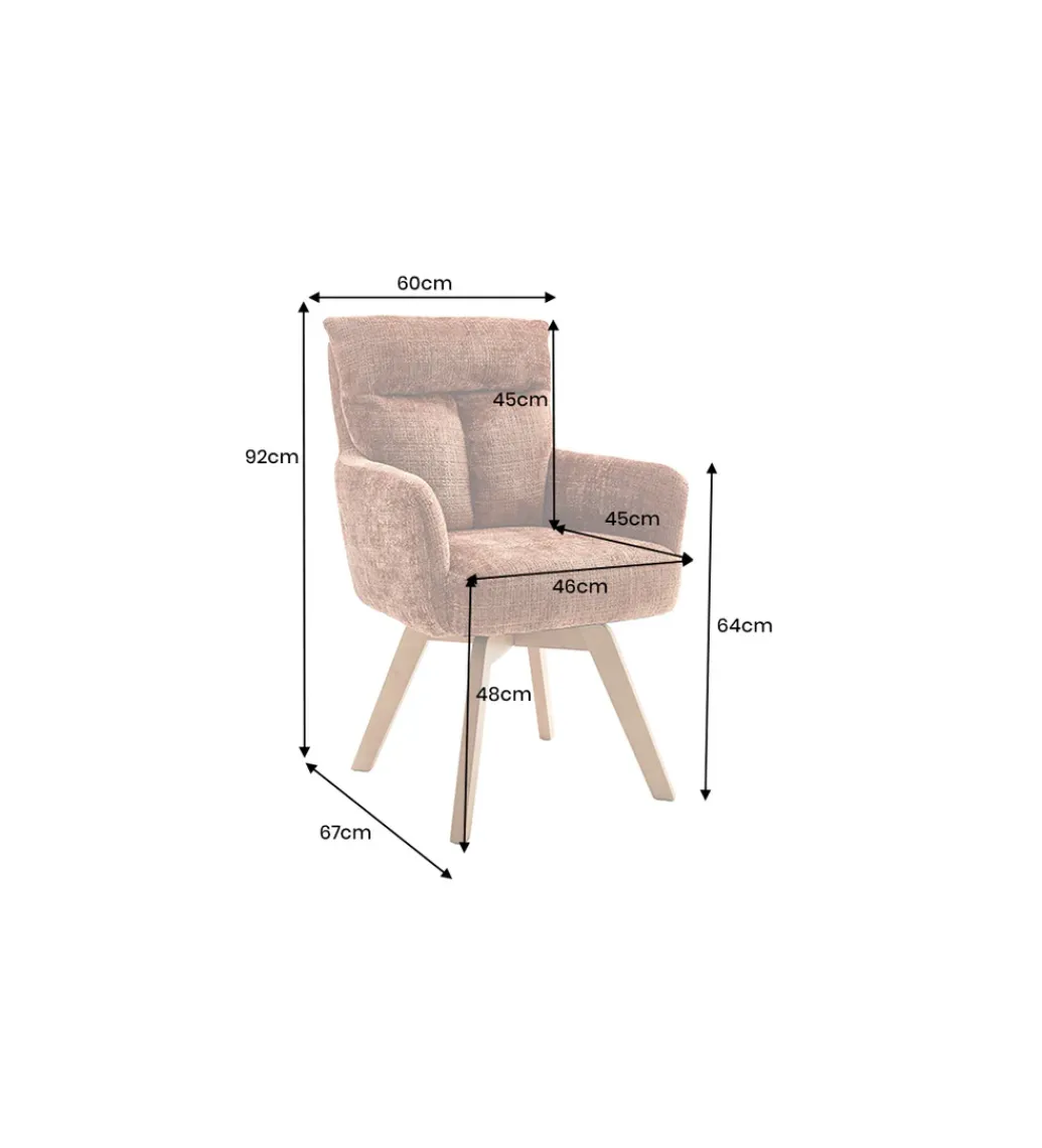Krzesło BIG GEORGE chenille brązowy*Invicta Interior New