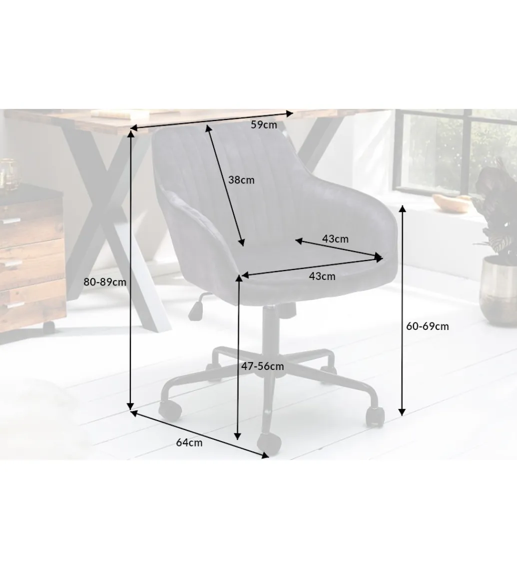 Krzesło biurowe Dutch Comfort ciemnoszare*Invicta Interior Online
