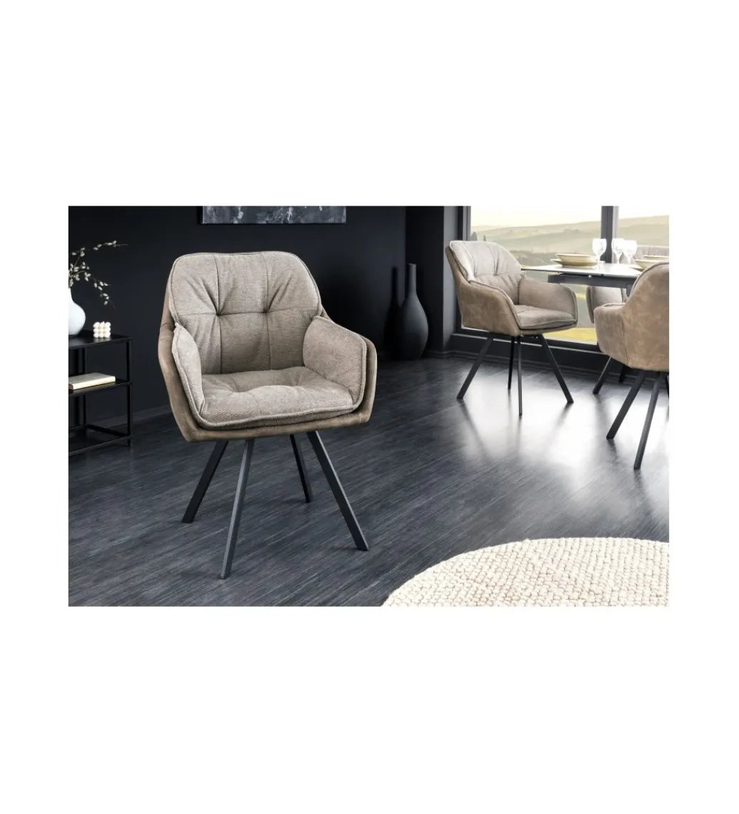 Krzesło CASAR Lounger obrotowe 180 stopni taupe*Invicta Interior New