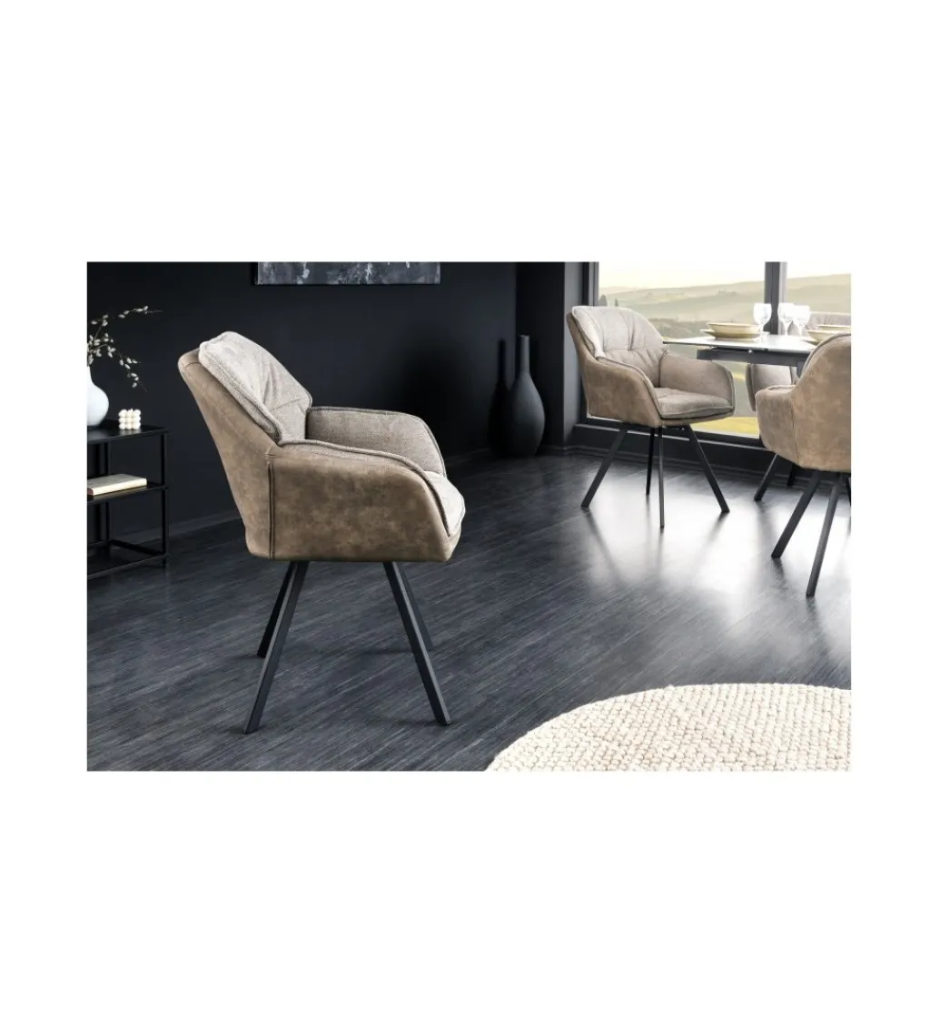 Krzesło CASAR Lounger obrotowe 180 stopni taupe*Invicta Interior New
