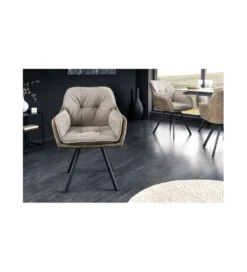 Krzesło CASAR Lounger obrotowe 180 stopni taupe*Invicta Interior New