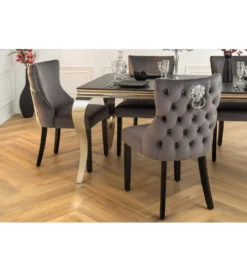 Krzesło CASTLE DELUXE aksamit szary*Invicta Interior Hot