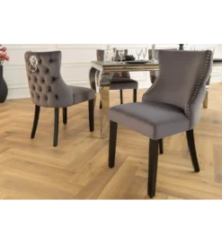 Krzesło CASTLE DELUXE aksamit szary*Invicta Interior Hot