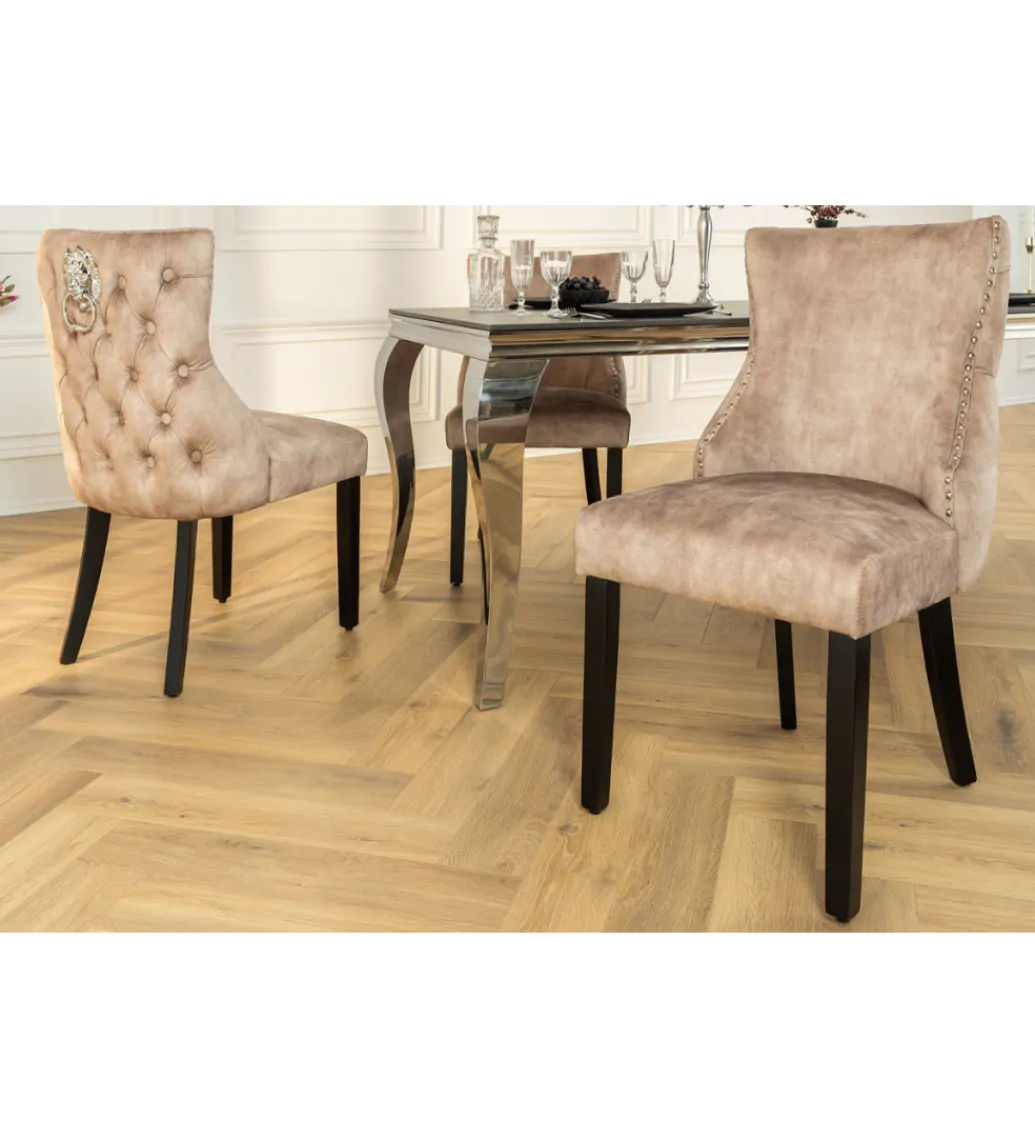 Krzesło CASTLE DELUXE welur beżowy*Invicta Interior Hot