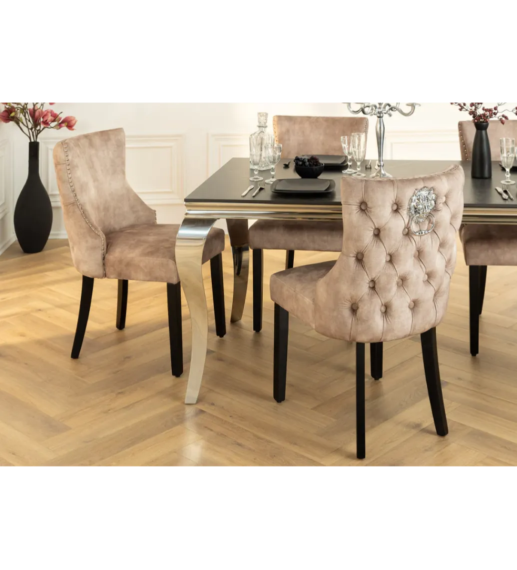 Krzesło CASTLE DELUXE welur beżowy*Invicta Interior Hot