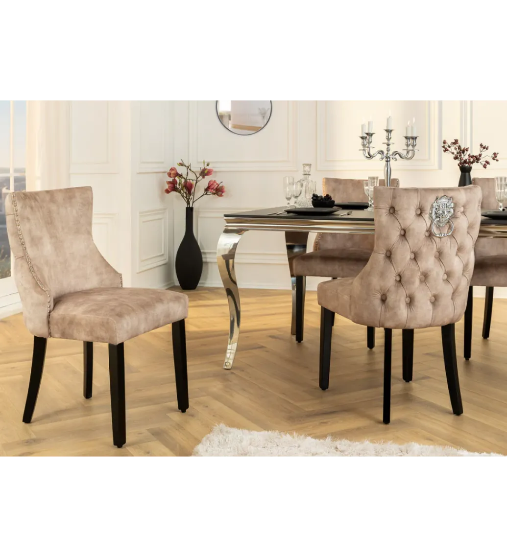 Krzesło CASTLE DELUXE welur beżowy*Invicta Interior Hot