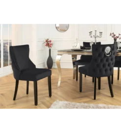 Krzesło CASTLE DELUXE welur czarny*Invicta Interior Discount
