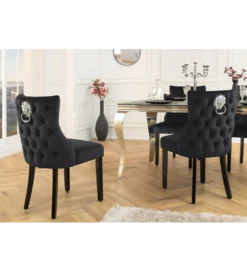 Krzesło CASTLE DELUXE welur czarny*Invicta Interior Discount