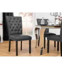 Krzesło CASTLE ekoskóra vintage black*Invicta Interior Outlet