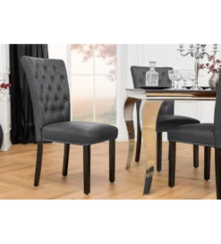 Krzesło CASTLE ekoskóra vintage black*Invicta Interior Outlet