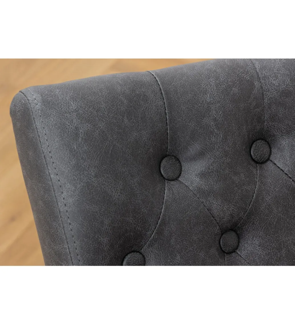 Krzesło CASTLE ekoskóra vintage black*Invicta Interior Outlet