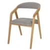 Krzesło dębowe LORIN z podłokietnikami tkanina*POLSKI DESIGN Discount