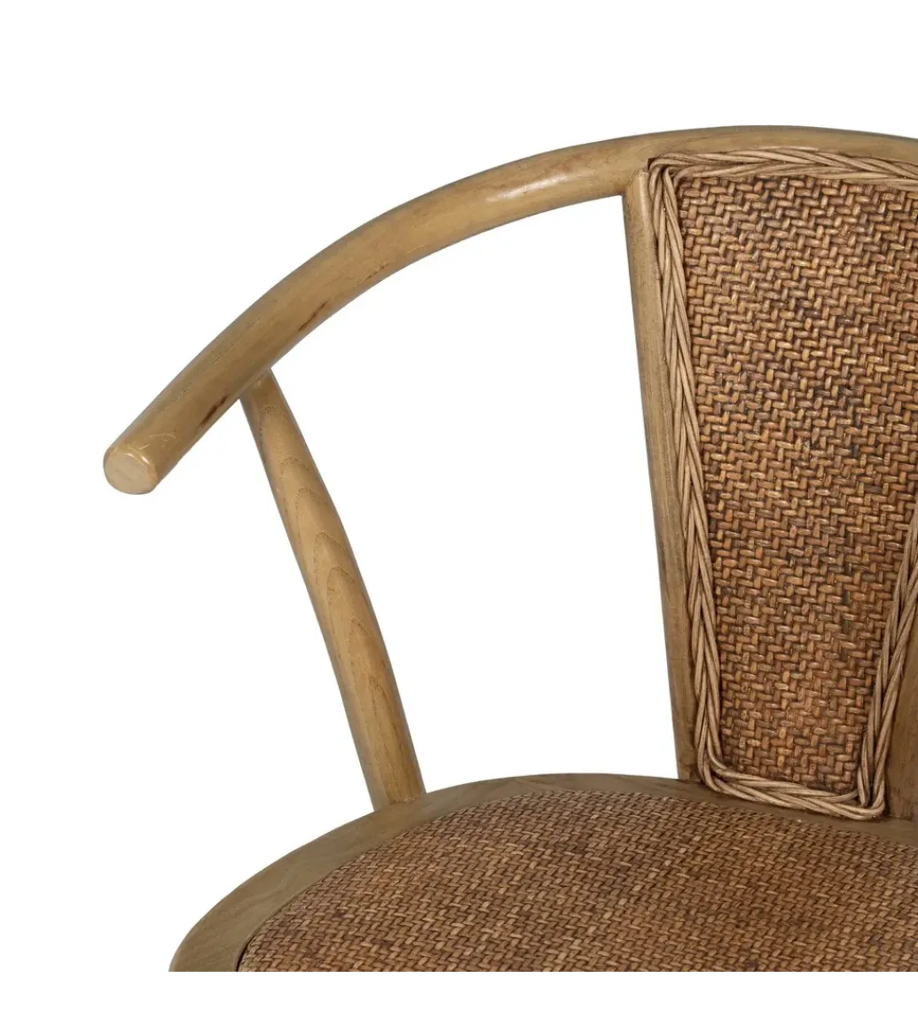 Krzesło DUROS brązowe ratan drewno buk*Zona-Design