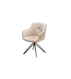 Krzesło Edmonton obrotowe 180 stopni greige velvet*Invicta Interior Sale