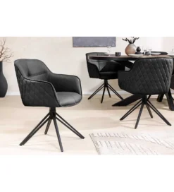 Krzesło Edmonton obrotowe 180 stopni Czarne*Invicta Interior Discount