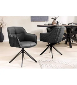 Krzesło Edmonton obrotowe 180 stopni Czarne*Invicta Interior Discount