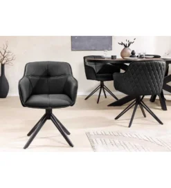 Krzesło Edmonton obrotowe 180 stopni Czarne*Invicta Interior Discount
