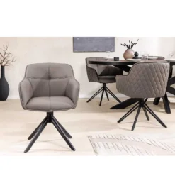 Krzesło Edmonton obrotowe 180 stopni Taupe*Invicta Interior Outlet