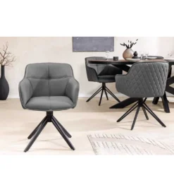 Krzesło Edmonton obrotowe 180 stopni Szare*Invicta Interior Sale