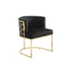 Krzesło ELEGANCE welwet czarny złote nogi*Invicta Interior Discount