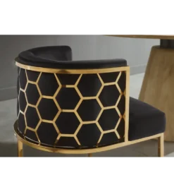 Krzesło ELEGANCE welwet czarny złote nogi*Invicta Interior Discount
