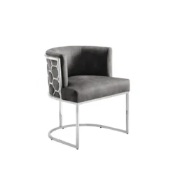 Krzesło ELEGANCE welwet szary srebrne nogi*Invicta Interior - przedsprzedaż Online