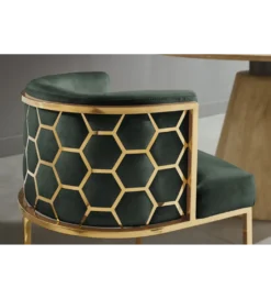 Krzesło ELEGANCE welwet zielony złote nogi*Invicta Interior Discount