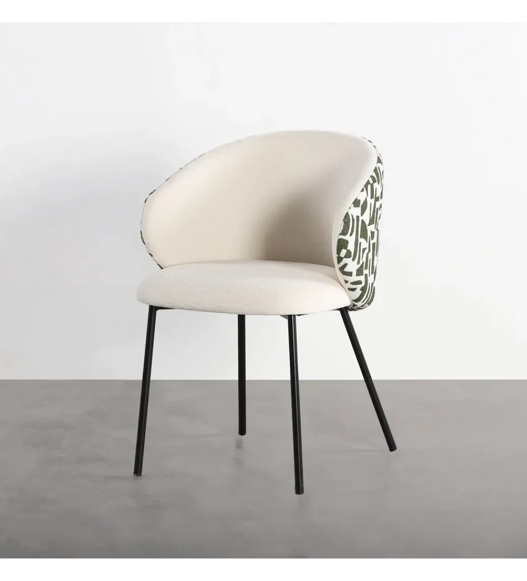 Krzesło ESTAMPADO 74 cm biało szare*Zona-Design Online