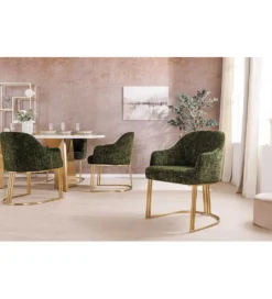 Krzesło EXTRAVAGANCIA tapicerowane zielony*Invicta Interior Discount