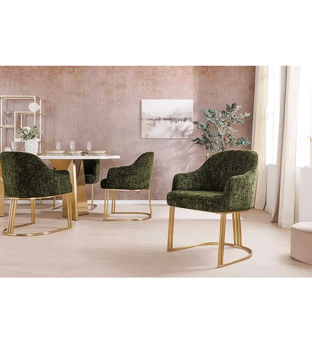 Krzesło EXTRAVAGANCIA tapicerowane zielony*Invicta Interior Discount