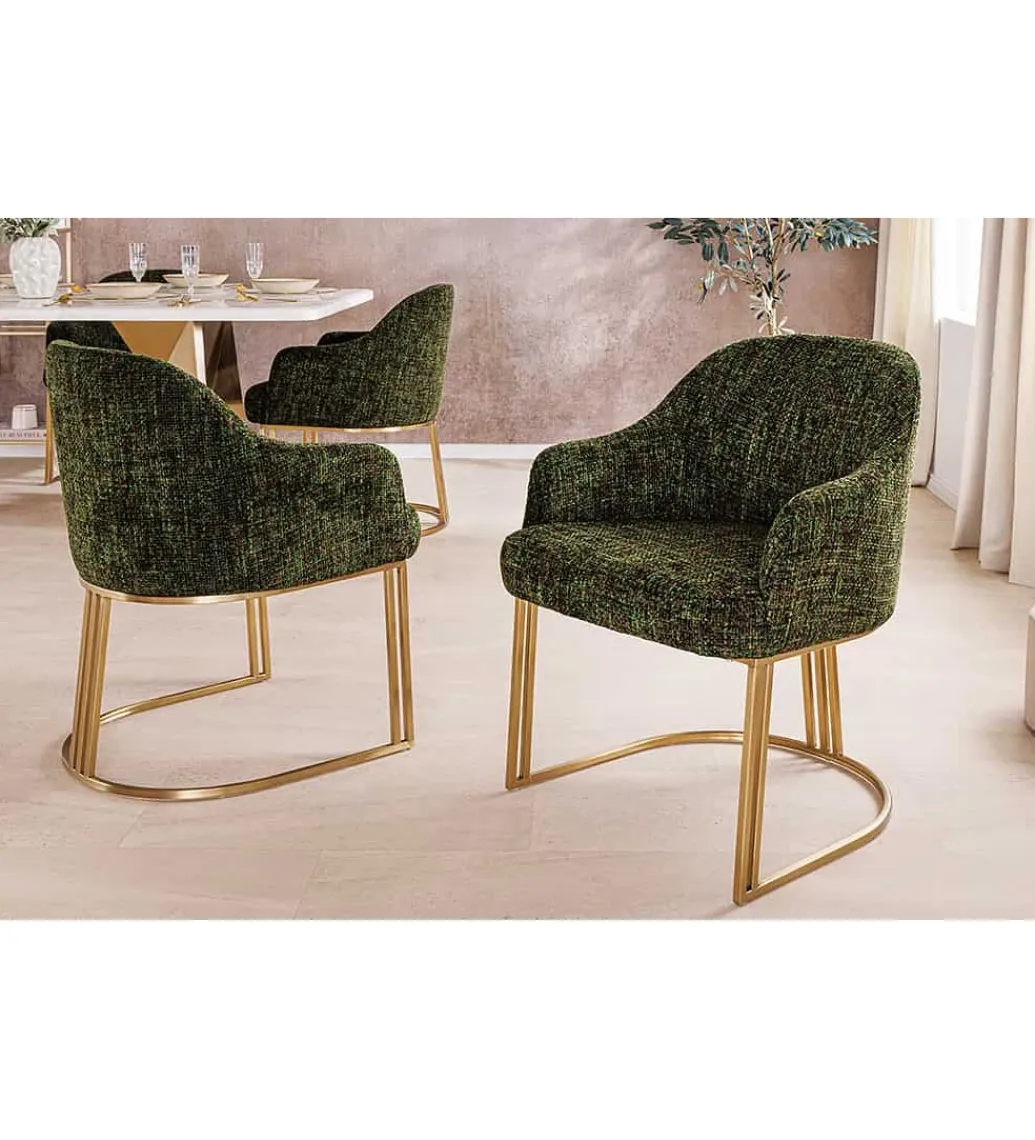 Krzesło EXTRAVAGANCIA tapicerowane zielony*Invicta Interior Discount