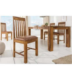 Krzesło Finice Newark Makassar drewno sheesham*Invicta Interior - przedsprzedaż New