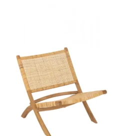 Krzesło FOLDE 78 cm drewno teak rattan*J-Line Discount