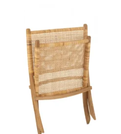 Krzesło FOLDE 78 cm drewno teak rattan*J-Line Discount
