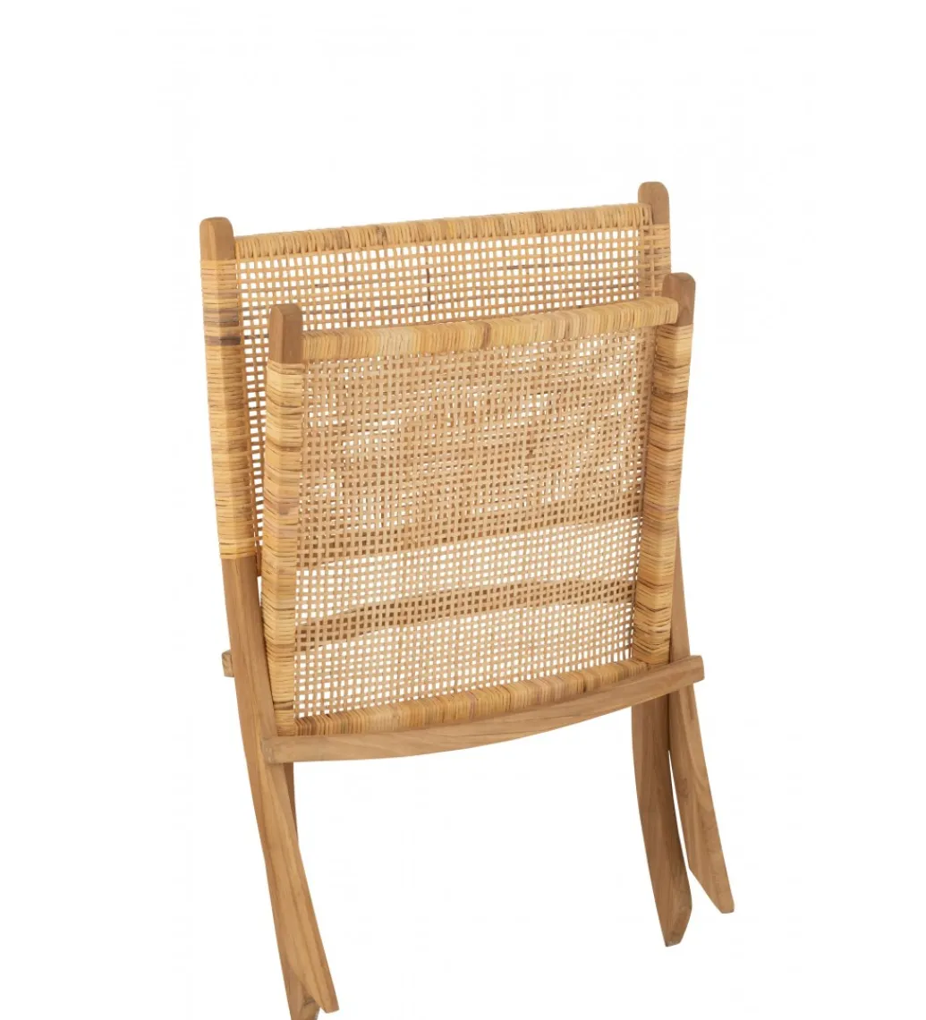 Krzesło FOLDE 78 cm drewno teak rattan*J-Line Discount