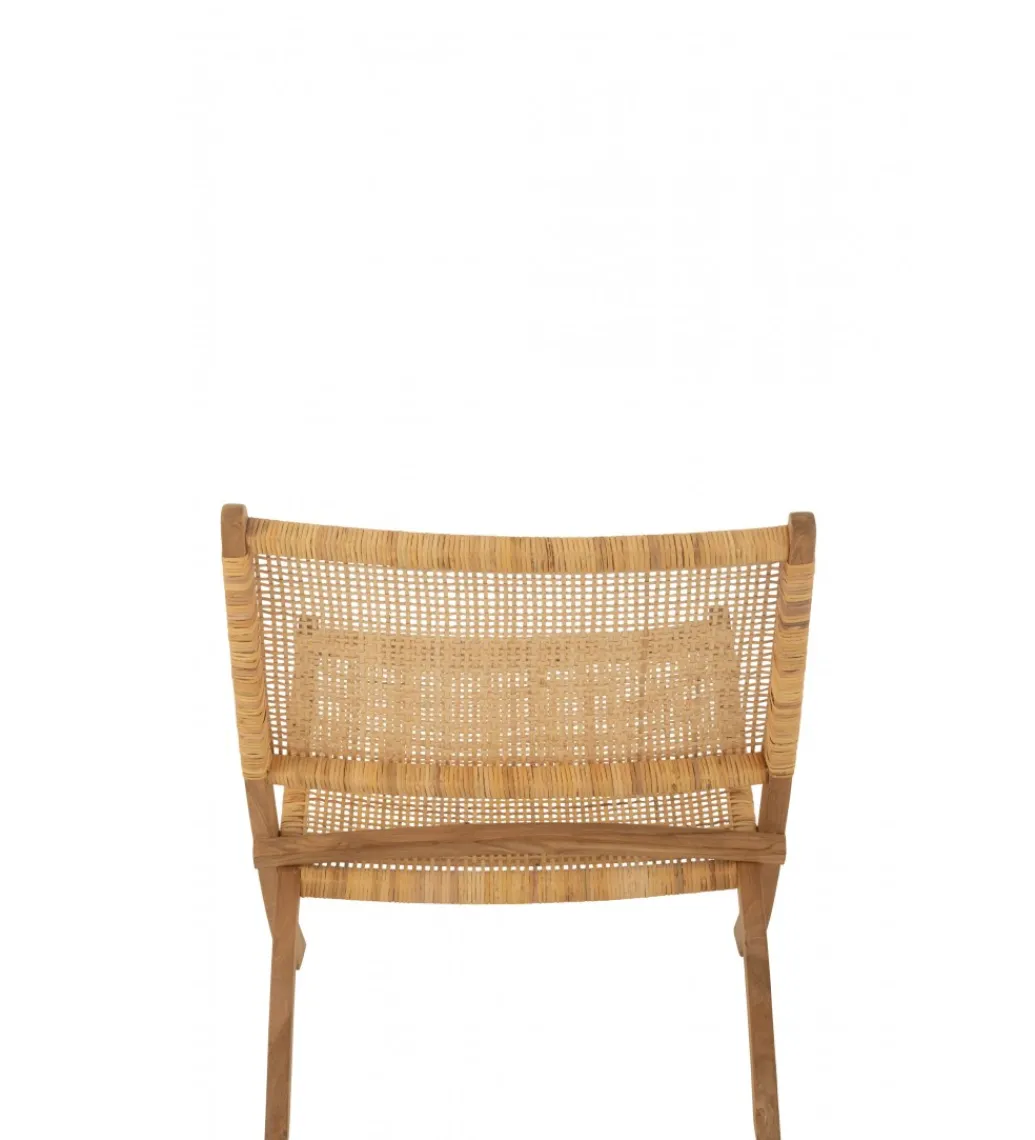 Krzesło FOLDE 78 cm drewno teak rattan*J-Line Discount
