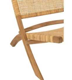 Krzesło FOLDE 78 cm drewno teak rattan*J-Line Discount