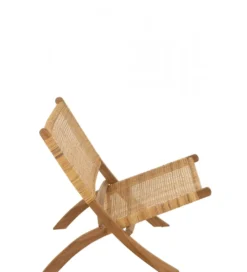 Krzesło FOLDE 78 cm drewno teak rattan*J-Line Discount