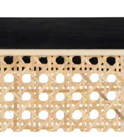 Krzesło GIVM z podłokietnikami czarne ratan drewno kauczuk*Zona-Design Discount