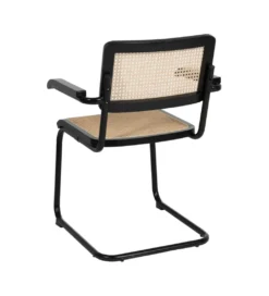 Krzesło GIVM z podłokietnikami czarne ratan drewno kauczuk*Zona-Design Discount