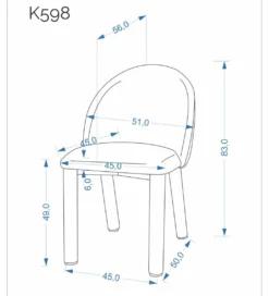 Krzesło K598 83 cm beżowe*Halmar Clearance