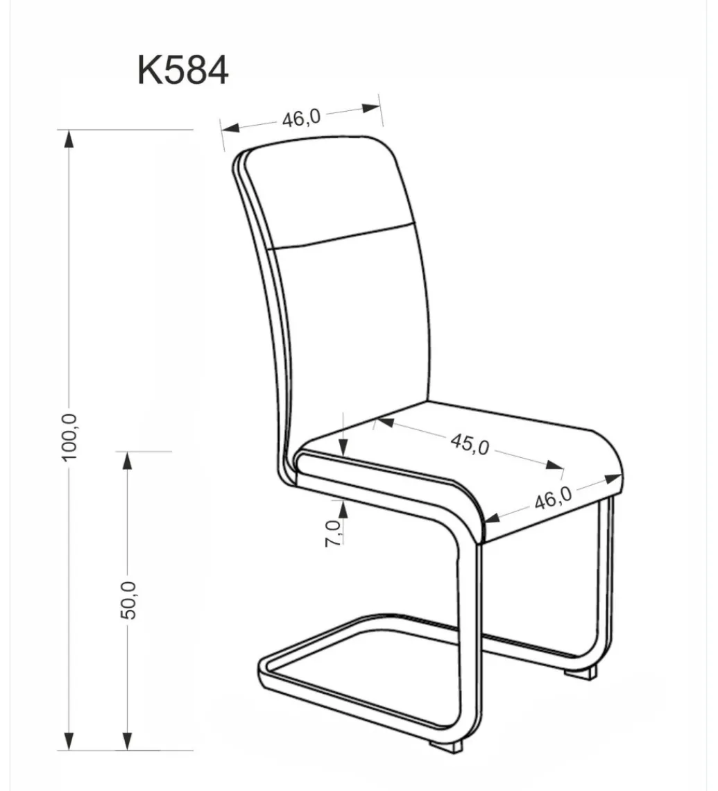 Krzesło K584 100 cm beżowe kaszmirowe*Halmar Outlet