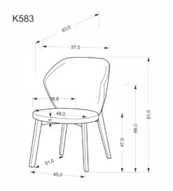 Krzesło K583 81 cm beżowe orzechowe*Halmar Hot