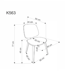 Krzesło K563 77 cm orzechowy popielaty czarny*Halmar New